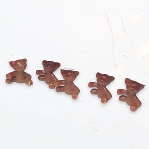 Vintage Dollhouse Mini Miniature Figure Figurines Brown Baby Bears Lot of 5